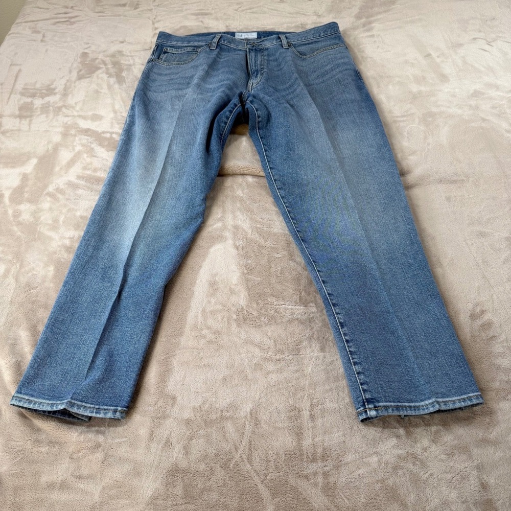 Gap Straight Fit Jeans Mens 38x30 Blue Good Condition Medium Wash‎ Stretch